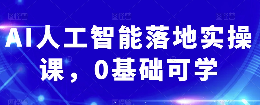 AI人工智能落地实操课，0基础可学-吗喽副业资源站