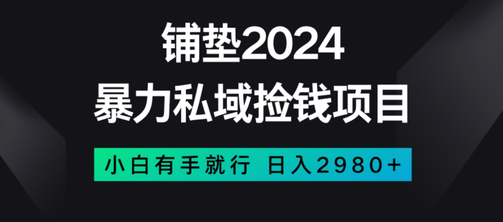 暴力私域捡钱项目，小白无脑操作，日入2980【揭秘】-吗喽副业资源站