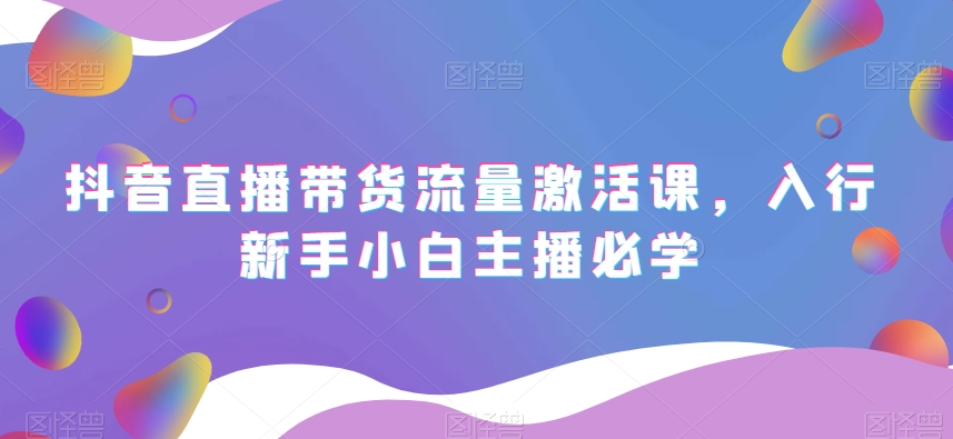 抖音直播带货流量激活课，入行新手小白主播必学-吗喽副业资源站