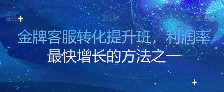 金牌客服转化提升班，利润率最快增长的方法之一-吗喽副业资源站