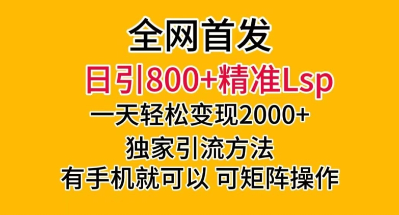全网首发！日引800+精准老色批，一天变现2000+，独家引流方法，可矩阵操作【揭秘】-吗喽副业资源站