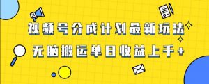 视频号最新爆火赛道玩法，只需无脑搬运，轻松过原创，单日收益上千【揭秘】-吗喽副业资源站