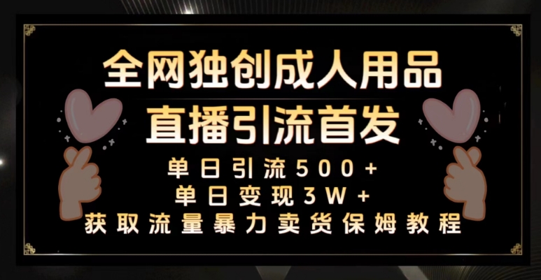 全网独创真人主播+无人直播单日引流500+，橙人用品暴力卖货单日变现3W+保姆似教学2.0【揭秘】-吗喽副业资源站