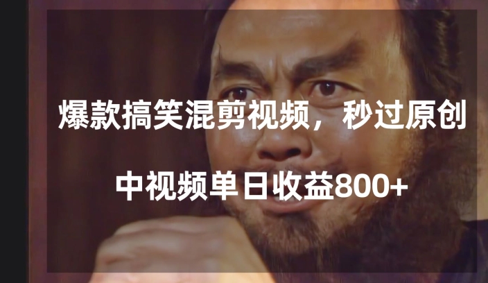 爆款搞笑混剪视频，百分百过原创，单日中视频播放收益800+【揭秘】-吗喽副业资源站