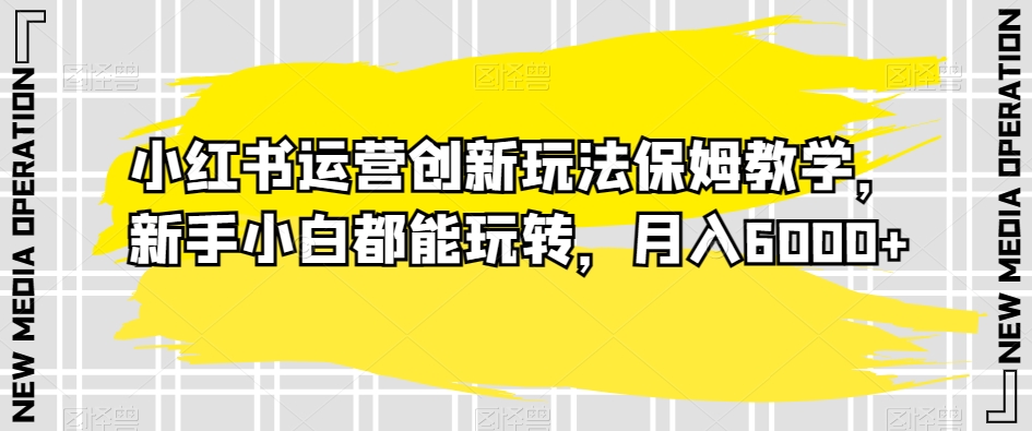 小红书运营创新玩法保姆教学，新手小白都能玩转，月入6000+【揭秘】-吗喽副业资源站