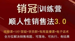 爆款！销冠训练营3.0之顺人性销售法，全方位解决销售难题、可落地、可执行、有结果-吗喽副业资源站