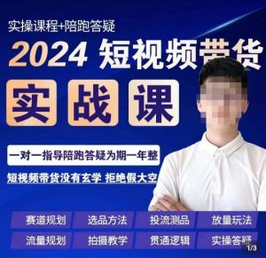 果哥·2024短视频带货实操课，​赛道规划/选品方法/投流测品/放量玩法/流量规划/拍摄教学-吗喽副业资源站
