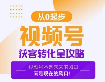 视频号获客转化全攻略，手把手教你打造爆款视频号！-吗喽副业资源站