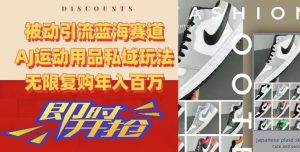被动引流蓝海赛道，AJ运动用品私域玩法，无限复购年入百万【揭秘】-吗喽副业资源站