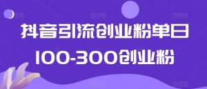 抖音引流创业粉单日100-300创业粉【揭秘】-吗喽副业资源站