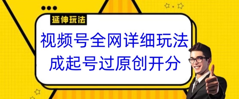 视频号全网最详细玩法，起号过原创开分成，单号日入300+【揭秘】-吗喽副业资源站