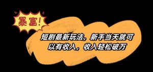 短剧最新玩法，新手当天就可以有收入，收入轻松破万【揭秘】-吗喽副业资源站