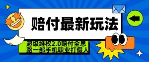 超级维权2.0全新玩法，2024赔付全思路职业打假一部手机搞定【仅揭秘】-吗喽副业资源站