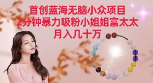 首创蓝海无脑小众项目，2分钟暴力吸粉小姐姐富太太，月入几十万【揭秘】-吗喽副业资源站