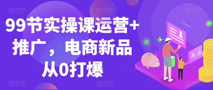 99节实操课运营+推广，电商新品从0打爆-吗喽副业资源站
