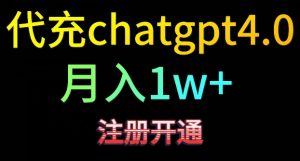 代充chatgpt4，日入500+，精准引流，暴力变现【揭秘】-吗喽副业资源站