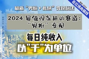 【私域流量最值钱】把“男粉”流量打到手，你便有无数种方法可以轻松变现，每日纯收入以“千”为单位-吗喽副业资源站