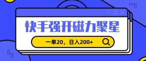 信息差赚钱项目，快手强开磁力聚星，一单20，日入200+【揭秘】-吗喽副业资源站