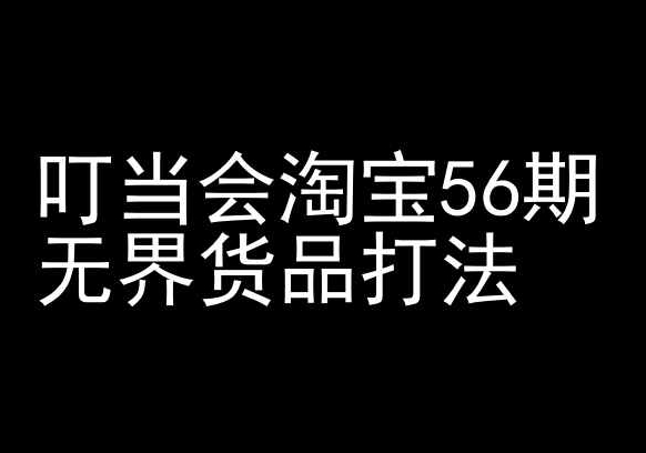 叮当会淘宝56期：无界货品打法-淘宝开店教程-吗喽副业资源站