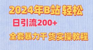 2024年B站轻松日引流200+的全套暴力干货实操教程【揭秘】-吗喽副业资源站