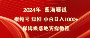 2024年视频号短剧新玩法小白日入1000+保姆级落地实操教程【揭秘】-吗喽副业资源站
