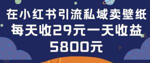 在小红书引流私域卖壁纸每张29元单日最高卖出200张(0-1搭建教程)【揭秘】-吗喽副业资源站
