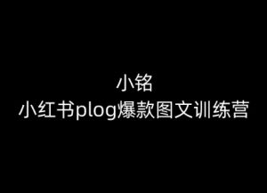 小铭-小红书plog爆款图文训练营，教你从0-1做小红书-吗喽副业资源站