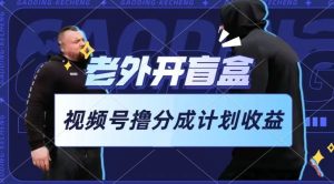 老外开盲盒视频，撸视频号分成计划收益，每天只需一小时，新手小白轻松上手【揭秘】-吗喽副业资源站