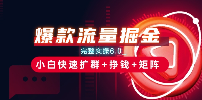 爆款流量掘金_完整实操6.0_小白快速扩群+挣钱+矩阵思路【揭秘】-吗喽副业资源站