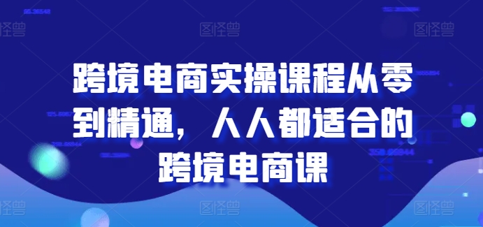 跨境电商实操课程从零到精通，人人都适合的跨境电商课-吗喽副业资源站