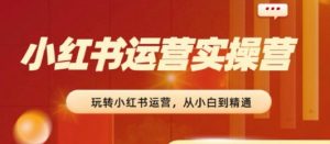 2024小红书运营实操营,从入门到精通,完成从0~1~100-吗喽副业资源站