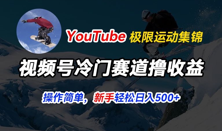 视频号冷门赛道撸收益，YouTube搬运极限运动集锦，暴力起号，操作简单流量高，轻松日入5张【揭秘】-吗喽副业资源站