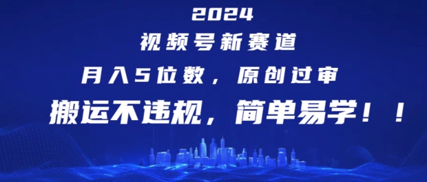 2024视频号红利期，副业新风口！轻松月入5位数，原创搬运双攻略，副业达人必备秘籍-吗喽副业资源站