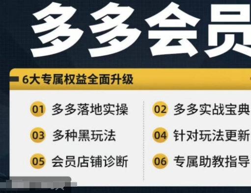 拼多多会员实战秘籍：新手进阶高手，宝典在手，实操无忧！-吗喽副业资源站