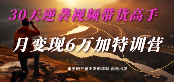 30天逆袭视频带货高手，单月变现6万加特训营-麦子甜-吗喽副业资源站