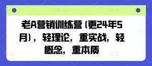 24年7月老A营销实战营：直击本质，实战为王，理论概念靠边站-吗喽副业资源站