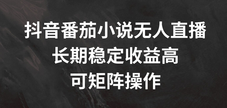抖音番茄小说无人直播：揭秘矩阵操作，长期稳定暴利秘籍-吗喽副业资源站