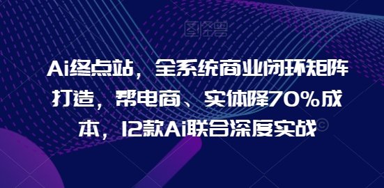 Ai终点站，全系统商业闭环矩阵打造，帮电商、实体降70%成本，12款Ai联合深度实战【0906更新】-吗喽副业资源站