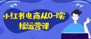 小红书电商从0-1实操运营课，小红书手机实操小红书/IP和私域课/小红书电商电脑实操板块等-吗喽副业资源站