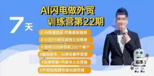 AI闪电做外贸训练营第22期:Al快速选品+小白1小时完成独立站搭建+10分钟获取200个客户等-吗喽副业资源站
