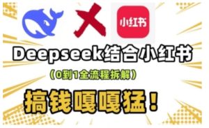 deepseek+小红书打造流量生产线实操课，0到1全流程拆解，搞钱嘎嘎猛-吗喽副业资源站
