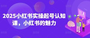 2025小红书实操起号认知课,小红书的魅力-吗喽副业资源站