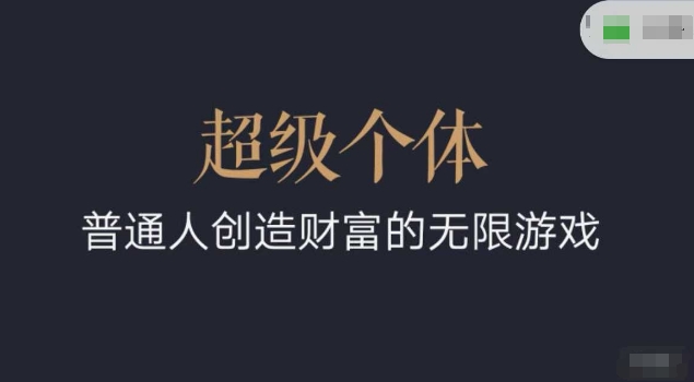 超级个体2024-2025翻盘指南，普通人创造财富的无限游戏-吗喽副业资源站