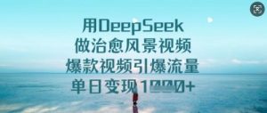 用DeepSeek做治愈风景视频，爆款视频引爆流量，单日变现多张-吗喽副业资源站