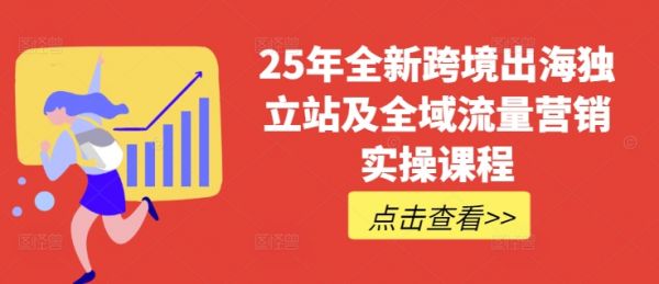 25年全新跨境出海独立站及全域流量营销实操课程，跨境电商独立站TIKTOK全域营销普货特货玩法大全-吗喽副业资源站