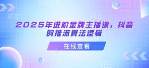 2025年进阶金牌主播课，抖音的推流算法逻辑-吗喽副业资源站